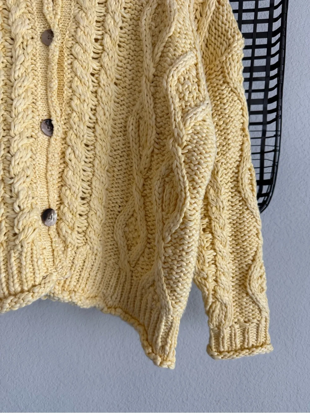 Free people opal knit cardigan lemon drop